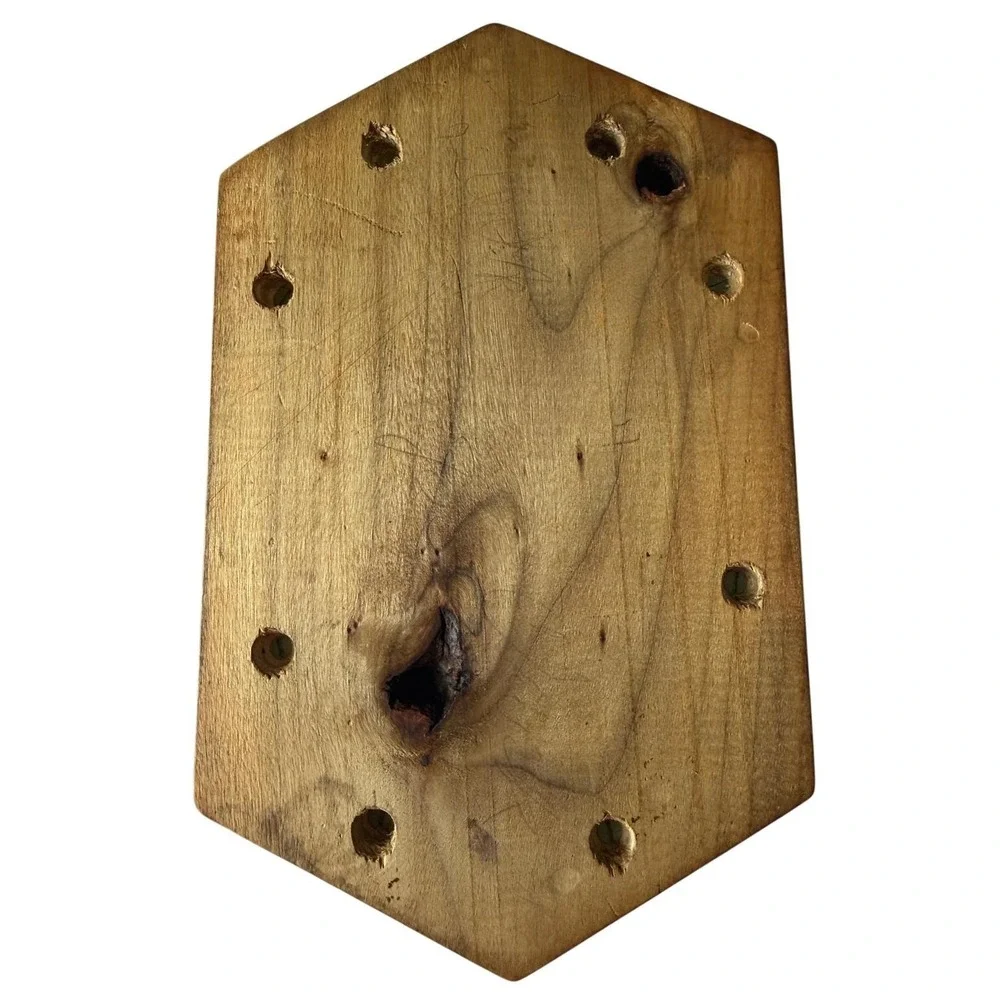 Vintage Hand Carved Wood Box‎ Geometric Star Hexagon MCM Keepsake Chest 8.5